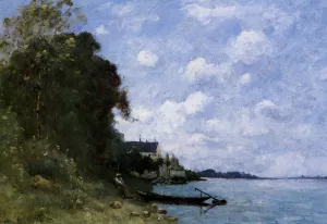 The Loire at Montsoreau by Paul-Desire Trouillebert - Oil Painting Reproduction