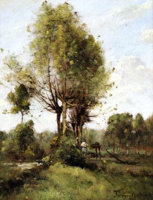 The Reaper by the River by Paul-Desire Trouillebert Oil Painting