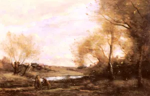 Village Paysans by Paul-Desire Trouillebert Oil Painting