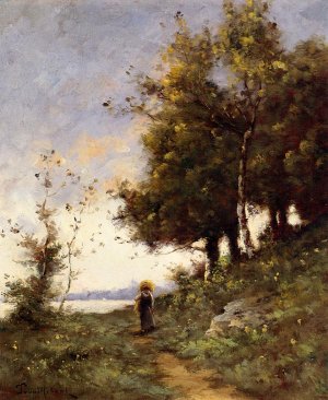 Woman on a Path by Paul-Desire Trouillebert Oil Painting
