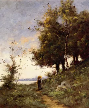 Woman on a Path by Paul-Desire Trouillebert Oil Painting