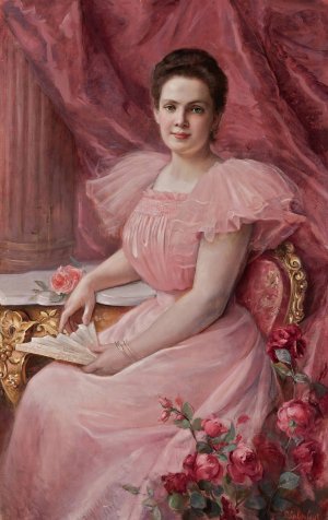 Pretty In Pink by Paul De La Boulaye Oil Painting