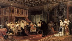 Cardinal Mazarin's Last Sickness by Paul Delaroche Oil Painting