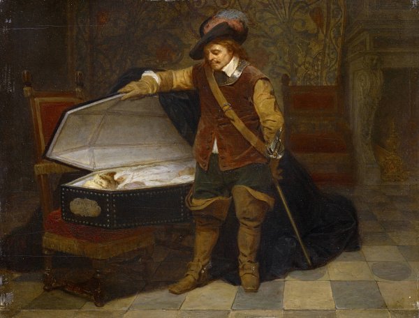 Cromwell And Charles I  by Paul Delaroche - Hand-Painted Oil Painting Reproduction
