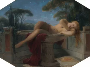 Jeune Fille Dans Une Vasque by Paul Delaroche Oil Painting