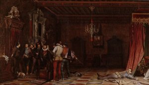 L'assassinat du duc de Guise au chateau de Blois en 1588 by Paul Delaroche Oil Painting
