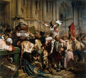 Les Vainqueurs De La Bastille Devant L'hotel De Ville, Le 14 Juillet 1789 by Paul Delaroche Oil Painting