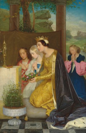 Sainte Amelie, Reine De Hongrie by Paul Delaroche Oil Painting