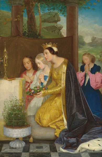 Sainte Amelie, Reine De Hongrie by Paul Delaroche - Hand-Painted Oil Painting Reproduction