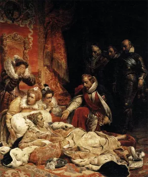 The Death of Elizabeth I, Queen of England painting by Paul Delaroche
