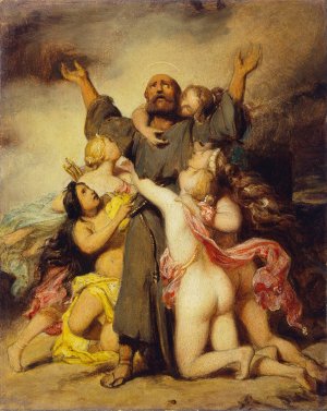 The Temptation of Saint Anthony by Paul Delaroche Oil Painting
