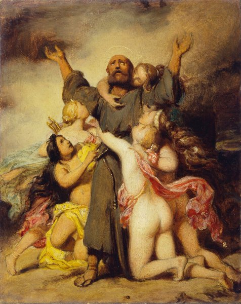 The Temptation of Saint Anthony  by Paul Delaroche - Hand-Painted Oil Painting Reproduction
