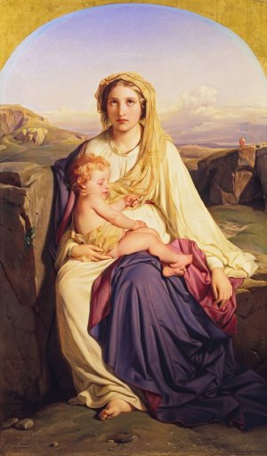 The Virgin and Child by Paul Delaroche Oil Painting