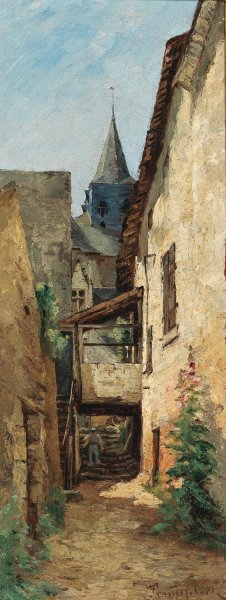 A Town Scene by Paul Desire Trouillebert Oil Painting