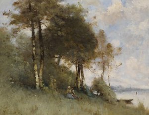 Bords De La Seine A Mantes by Paul Desire Trouillebert Oil Painting