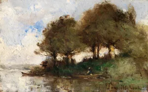 Flussufer by Paul Desire Trouillebert Oil Painting
