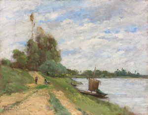 Le Bateau a Voiles by Paul Desire Trouillebert Oil Painting