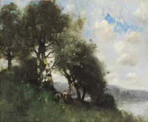 Les Fagoteuses Au Bord De L'eau by Paul Desire Trouillebert Oil Painting