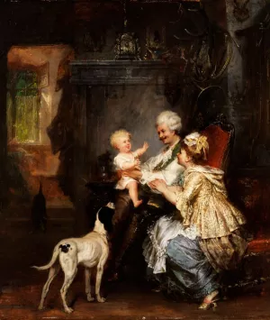Family Happiness by Paul Emanuel Gaisser Oil Painting