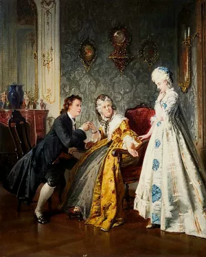 In the Salon by Paul Emanuel Gaisser - Oil Painting Reproduction