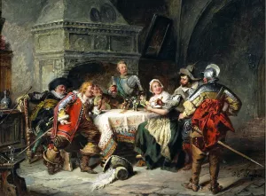 The Carousing by Paul Emanuel Gaisser - Oil Painting Reproduction