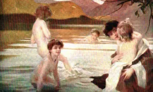 Bathers painting by Paul Emile Chabas