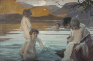Premier Bain by Paul Emile Chabas Oil Painting