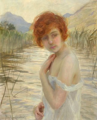 Main Product Photo of Sous les Roseaux - Baigneuse Painting by Paul Emile Chabas