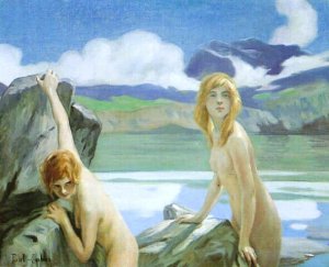 Two Bathers by Paul Emile Chabas Oil Painting