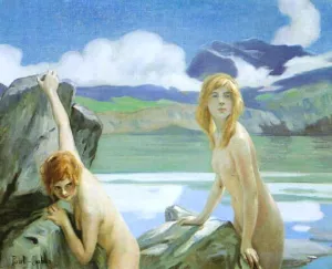 Two Bathers by Paul Emile Chabas Oil Painting
