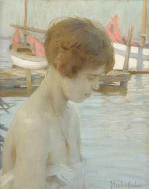 Young Girl At The Harbor by Paul Emile Chabas Oil Painting