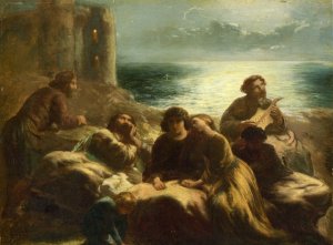 The Song of the Troubadours by Paul Falconer Poole Oil Painting