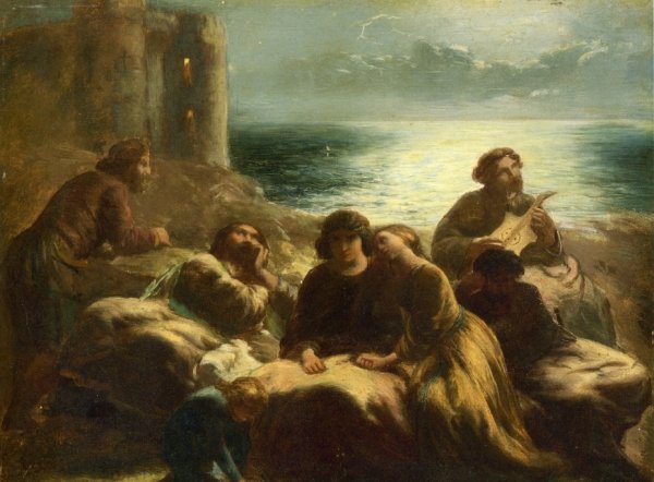 The Song of the Troubadours by Paul Falconer Poole - Hand-Painted Oil Painting Reproduction