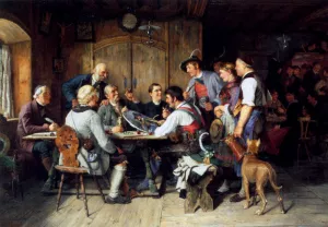 The Winner of the Darts Match by Paul Felgentreff Oil Painting