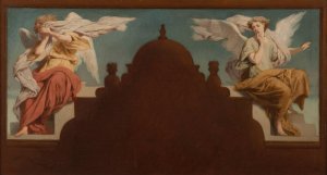 Deux anges assis by Paul-Felix Guerie Oil Painting