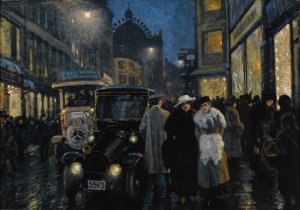 An Evening Stroll On The Boulevard by Paul Fischer Oil Painting