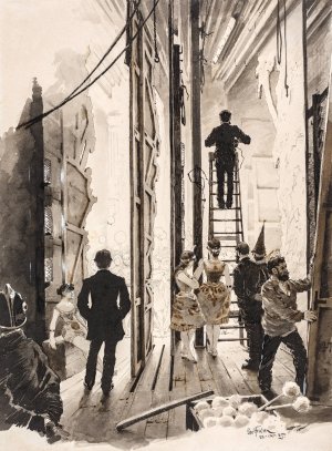 Casinos kulisser by Paul Fischer Oil Painting