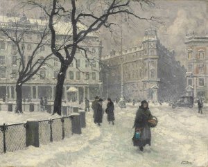 Kongens Nytorv, Copenhagen In Winter Oil painting by Paul Fischer