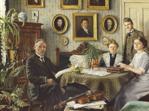 Kunstnerens familie by Paul Fischer Oil Painting