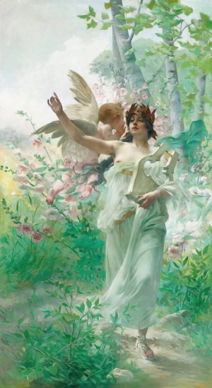 Allegory Of Music by Paul-Francois Quinsac Oil Painting