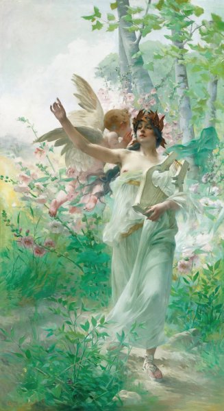 Allegory Of Music  by Paul-Francois Quinsac - Hand-Painted Oil Painting Reproduction