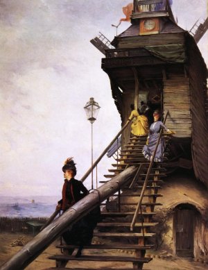 Moulin de la Galette by Paul Francois Quinsac Oil Painting