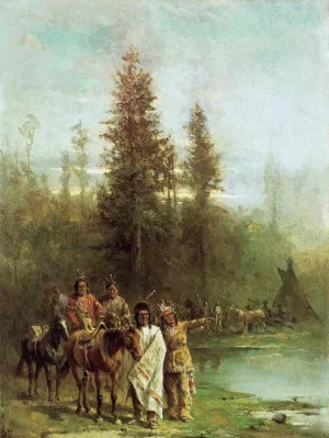 Indians by a River Bank painting by Paul Frenzeny