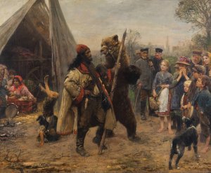 Der Barenfuhrer by Paul Friedrich Meyerheim Oil Painting
