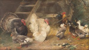 Poultry yard by Paul Friedrich Meyerheim Oil Painting