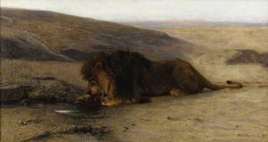 The Lion by Paul Friedrich Meyerheim Oil Painting