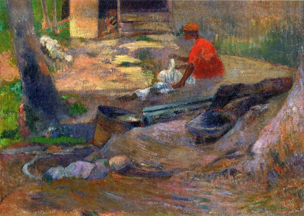 Main Product Photo of A Little Washerwoman Painting by Paul Gauguin