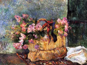Basket of Flowers by Paul Gauguin Oil Painting