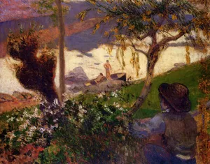 Breton Boy by The Aven River by Paul Gauguin - Oil Painting Reproduction