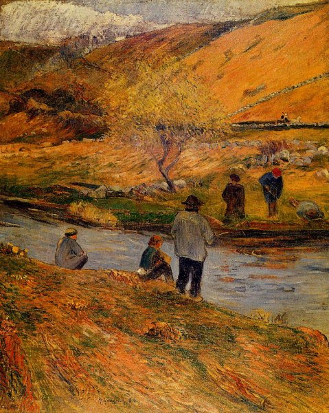 Main Product Photo of Breton Fishermen Painting by Paul Gauguin